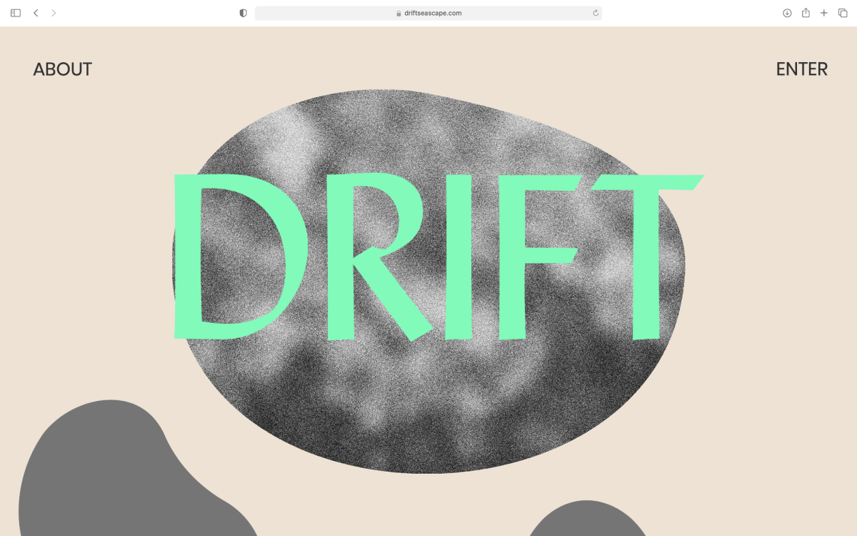 Drift. Digital seascape landing page