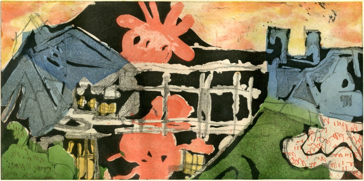 Breac. Etching and Aquatint on copper plate printed on Hahnemühle Fine Art paper, 78 x 41cm