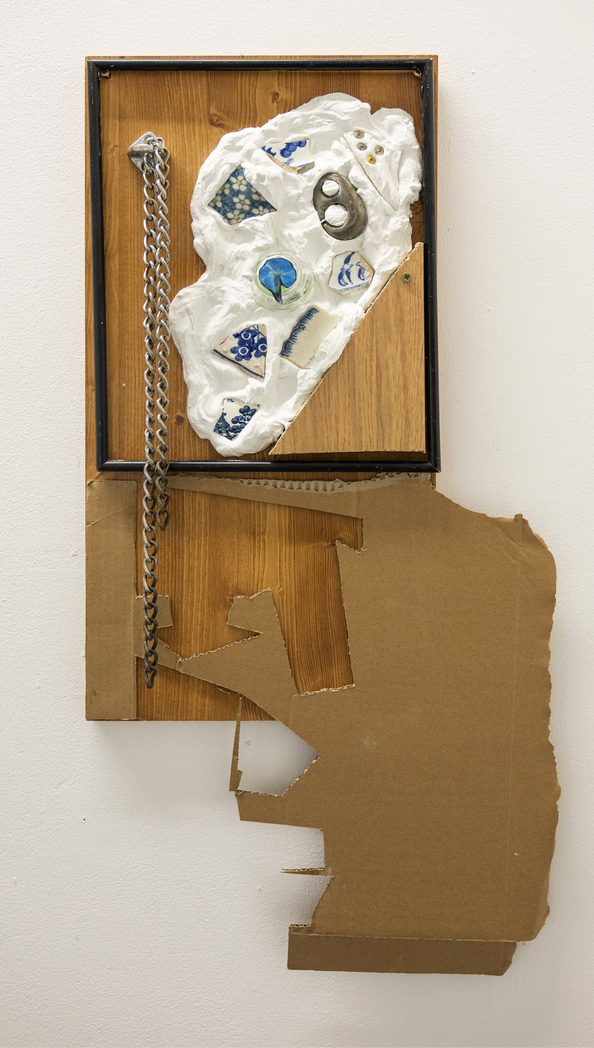 Assemblage. Mixed media on board, 20 x 29cm