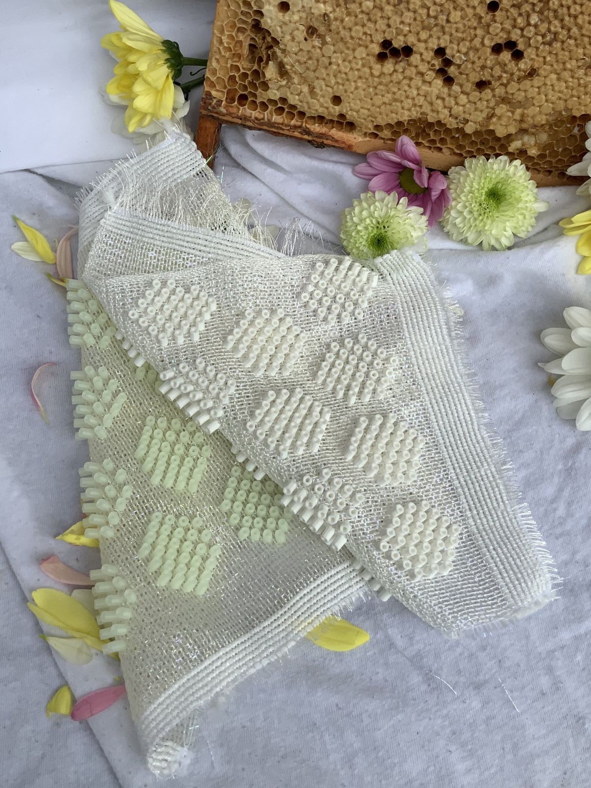 3D printing on hand-woven mockleno samples