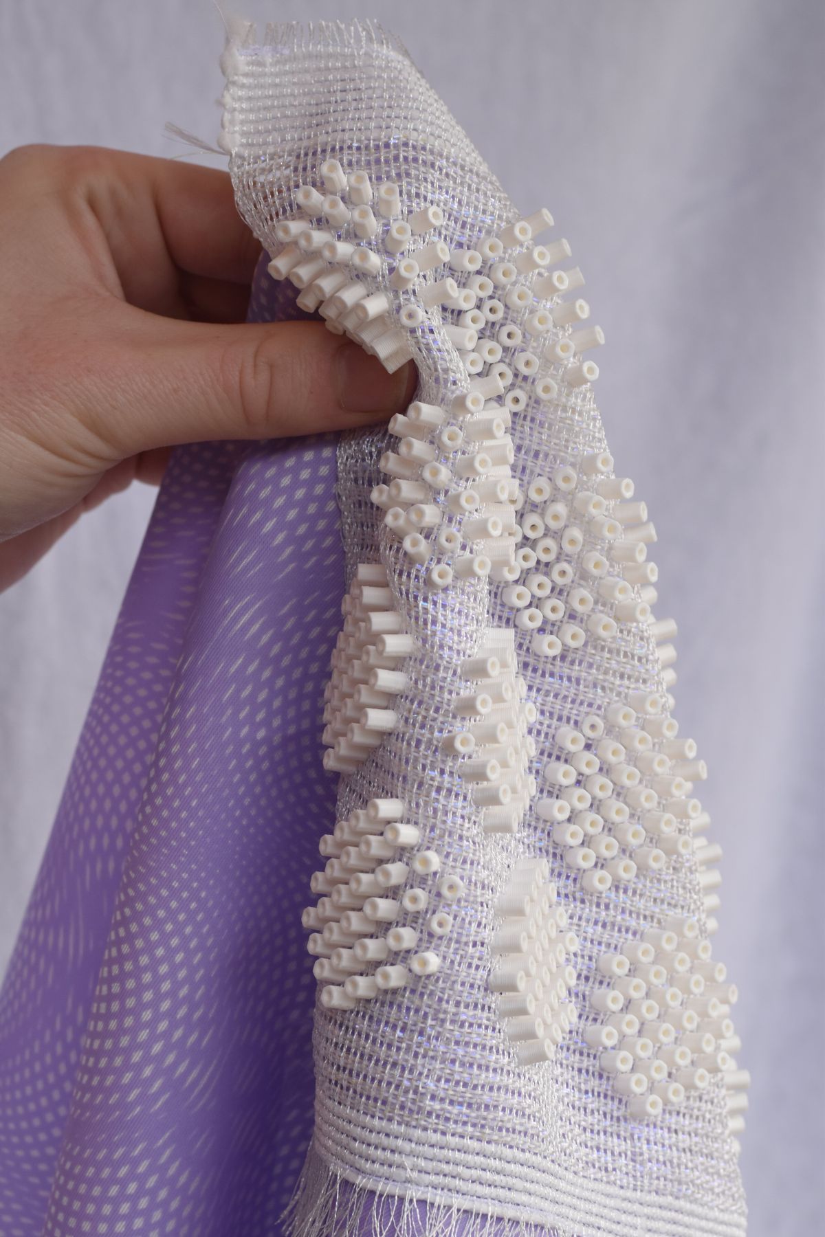 3D printing on a hand-woven mockleno sample and screen print sample