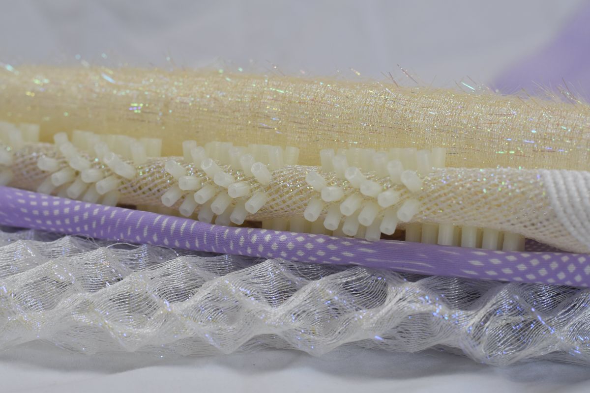 Selection of woven, screen printed and 3D printed samples from the final collection
