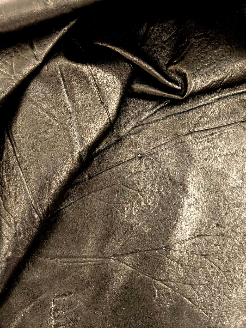 Floral embossed leather