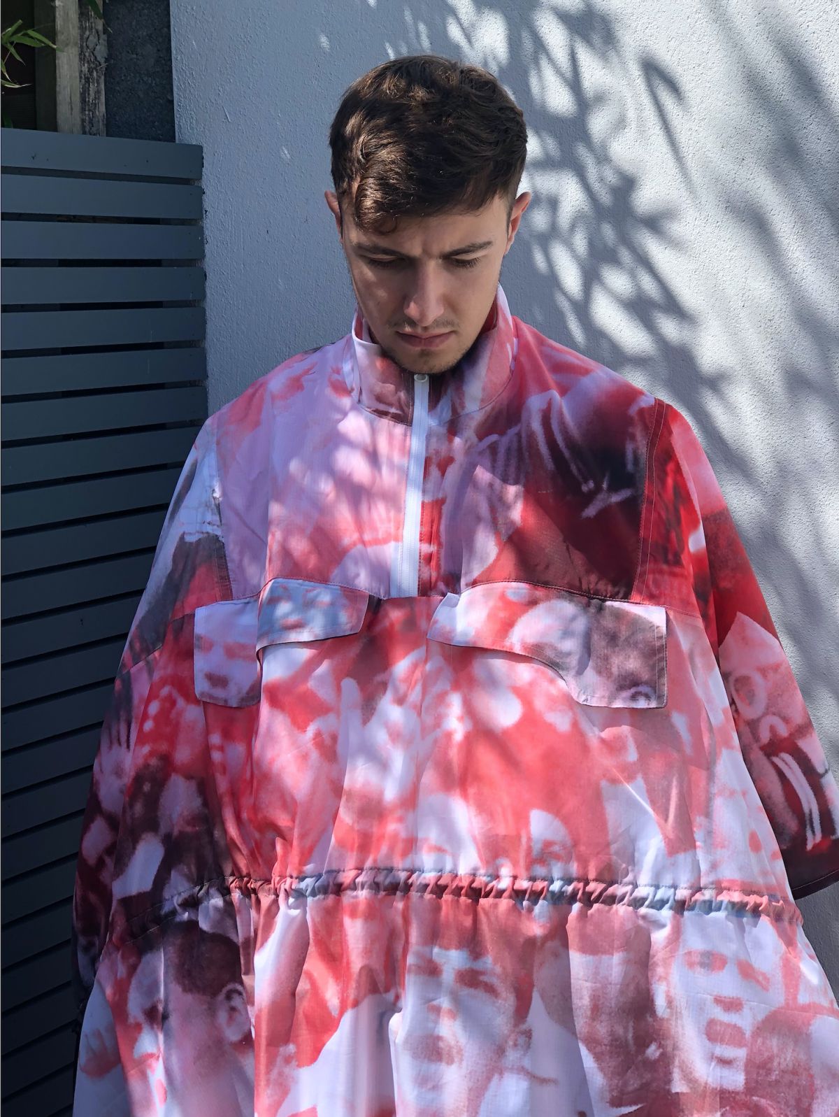 All over print lightweight nylon ripstop poncho