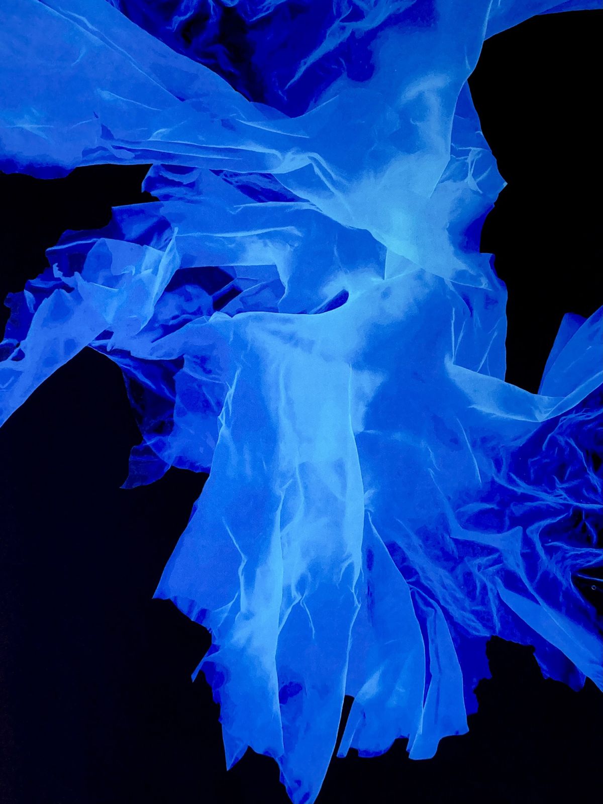 Blue Nights, digital print on silk twill