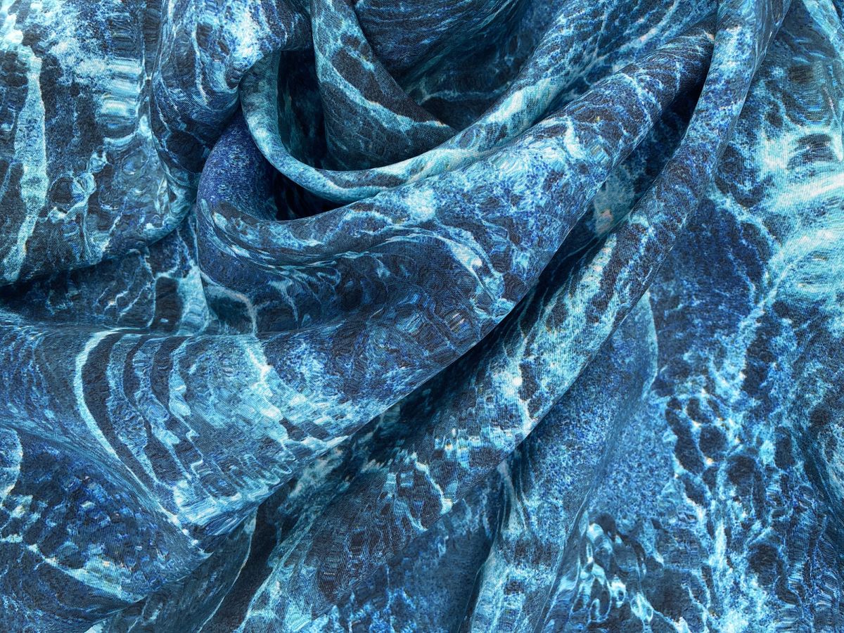 Ocean Eyes, digital print on sandwashed habotai silk