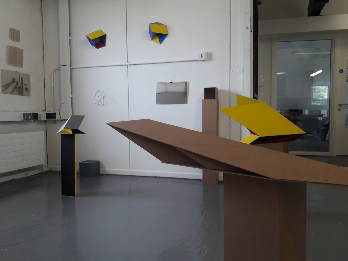 View of work in studio space