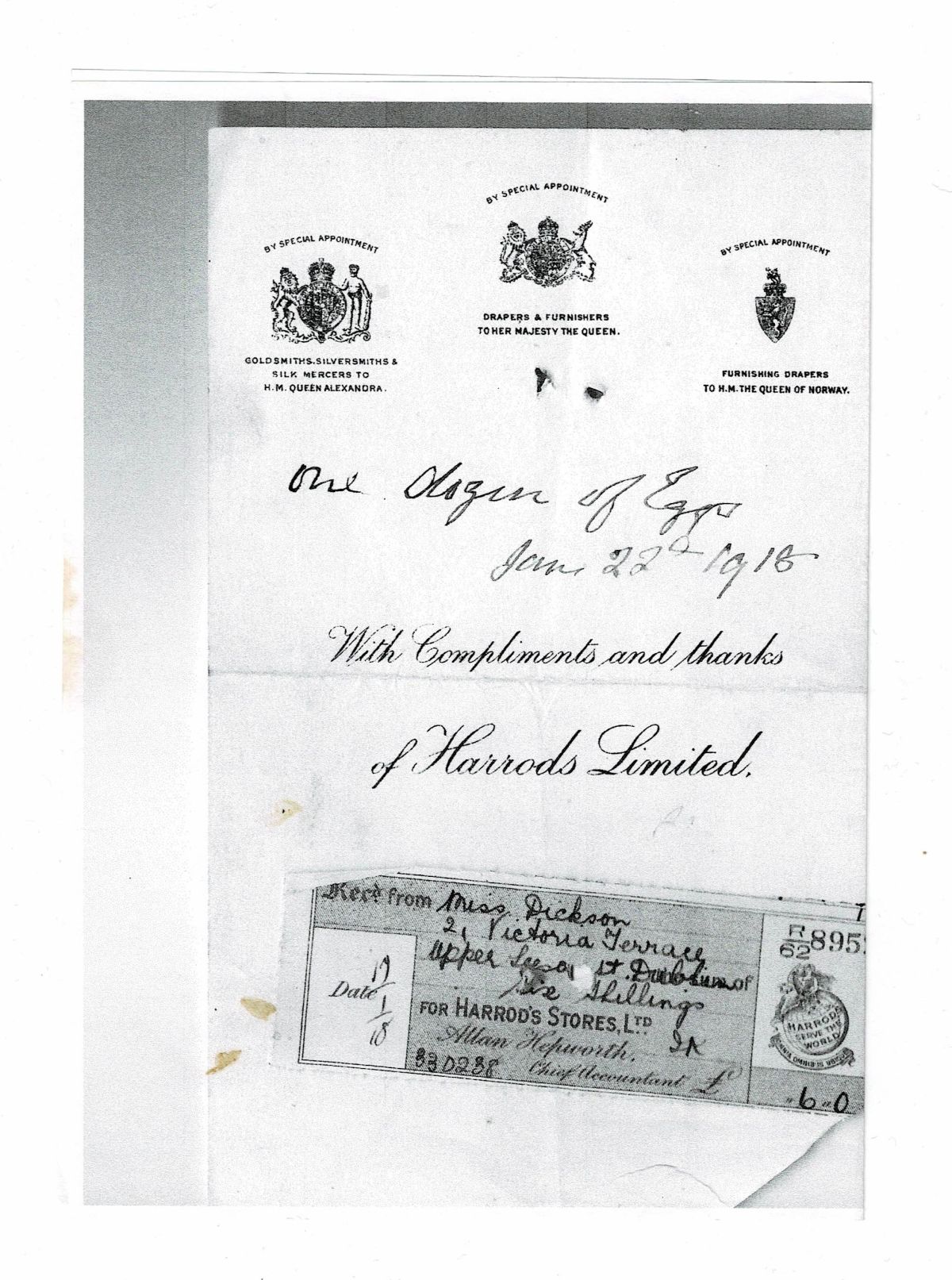 1918 docket, kindly provided by historian, Ged Walsh