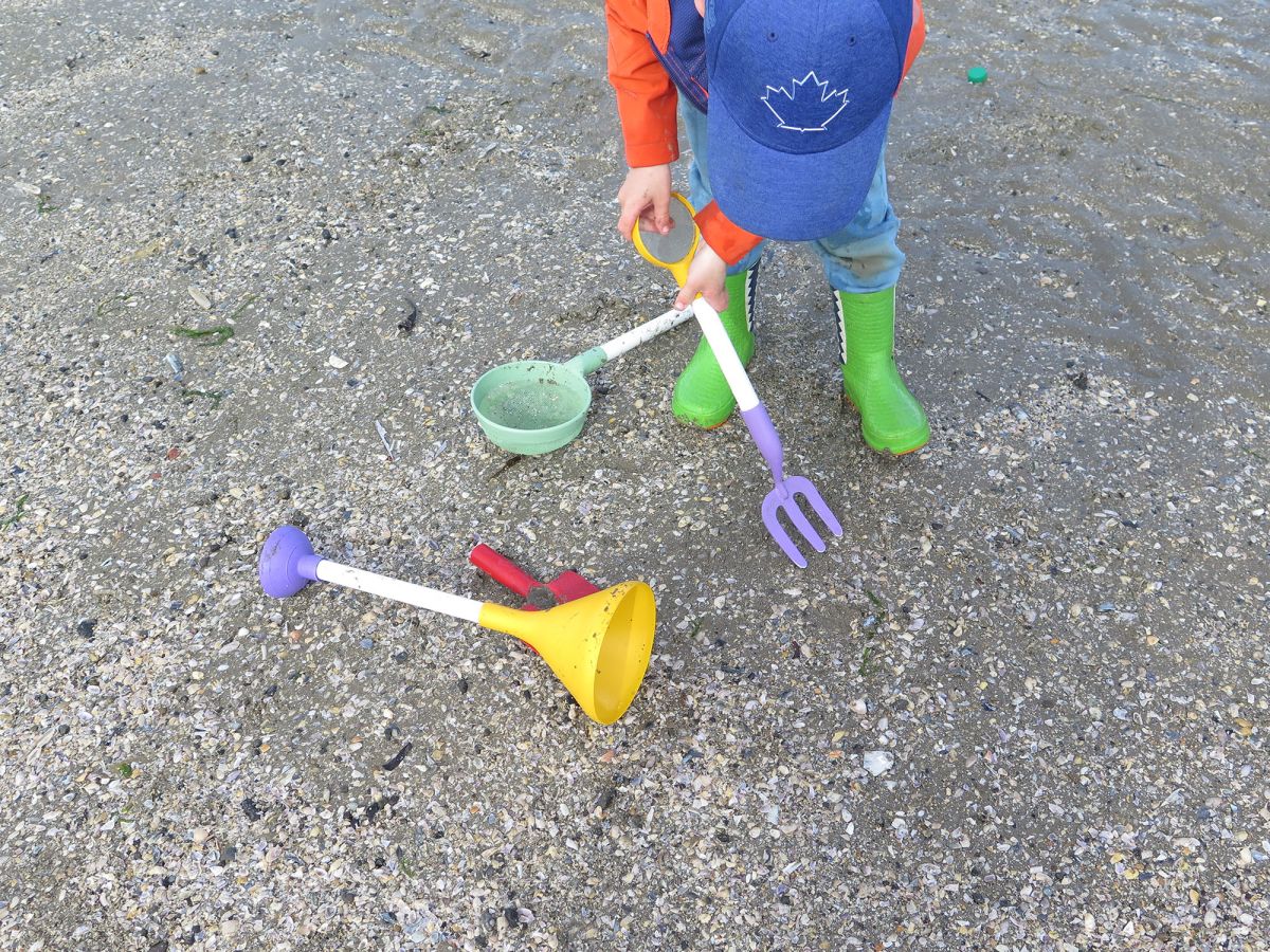 A series of combinations being used on a beach after they have been assembled