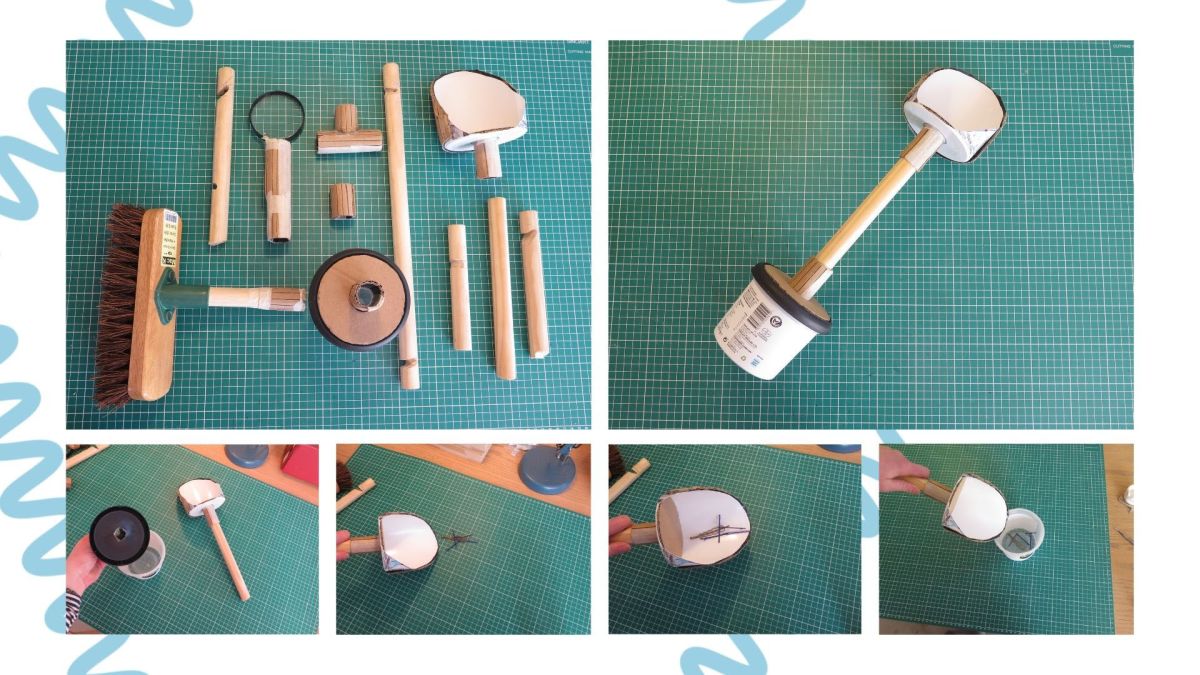 The first set of modular tools I made using cardboard, wood and found objects from my home. This was made to test the idea of modular tools and how they could be used