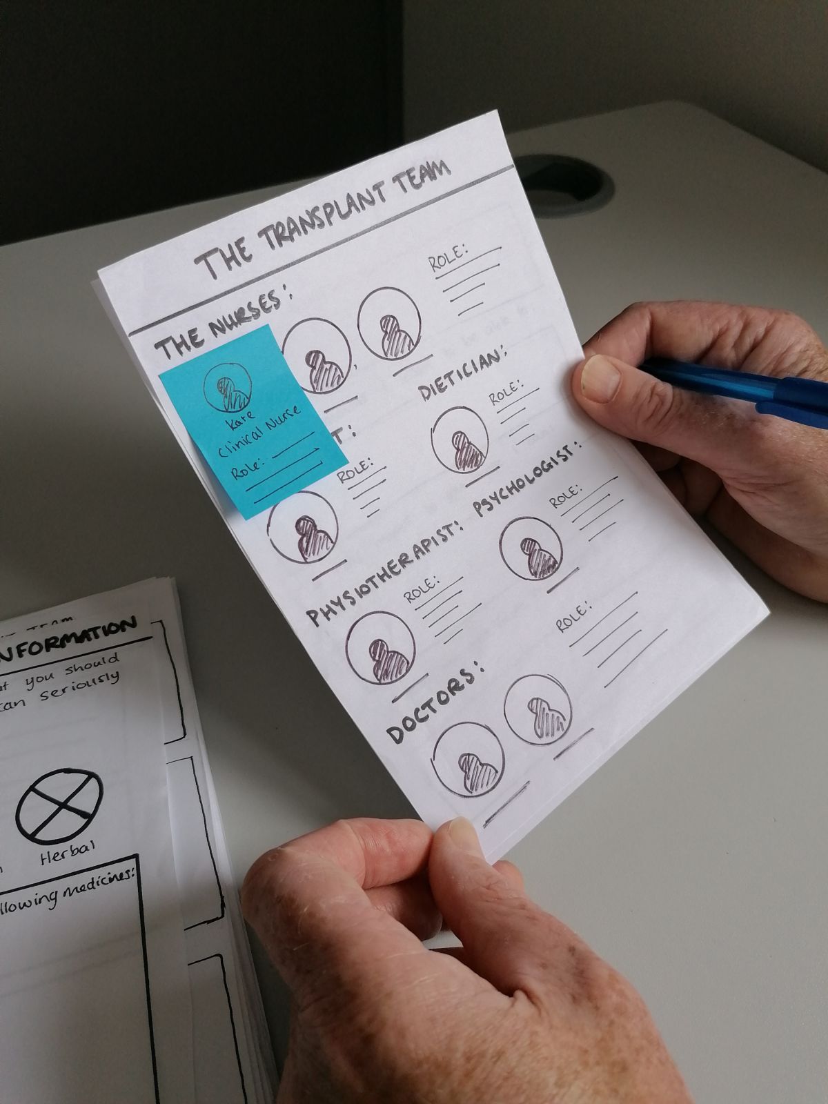 User testing the patient folder.