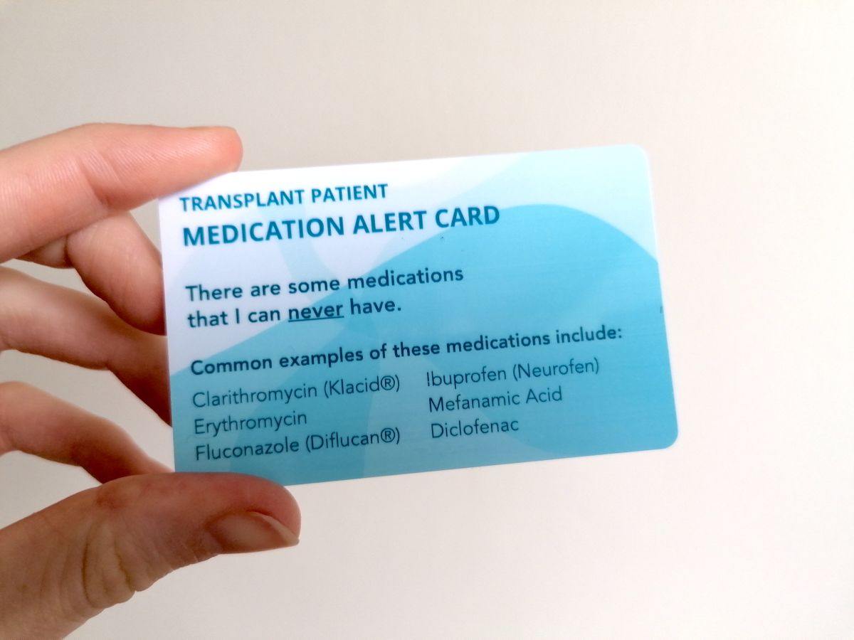 Medication alert card designed to prevent prescription errors.