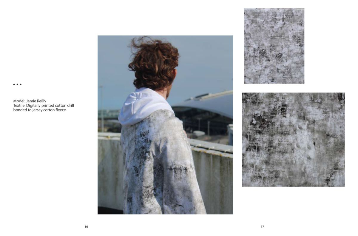 Digitally printed drill cotton bonded to jersey fleece