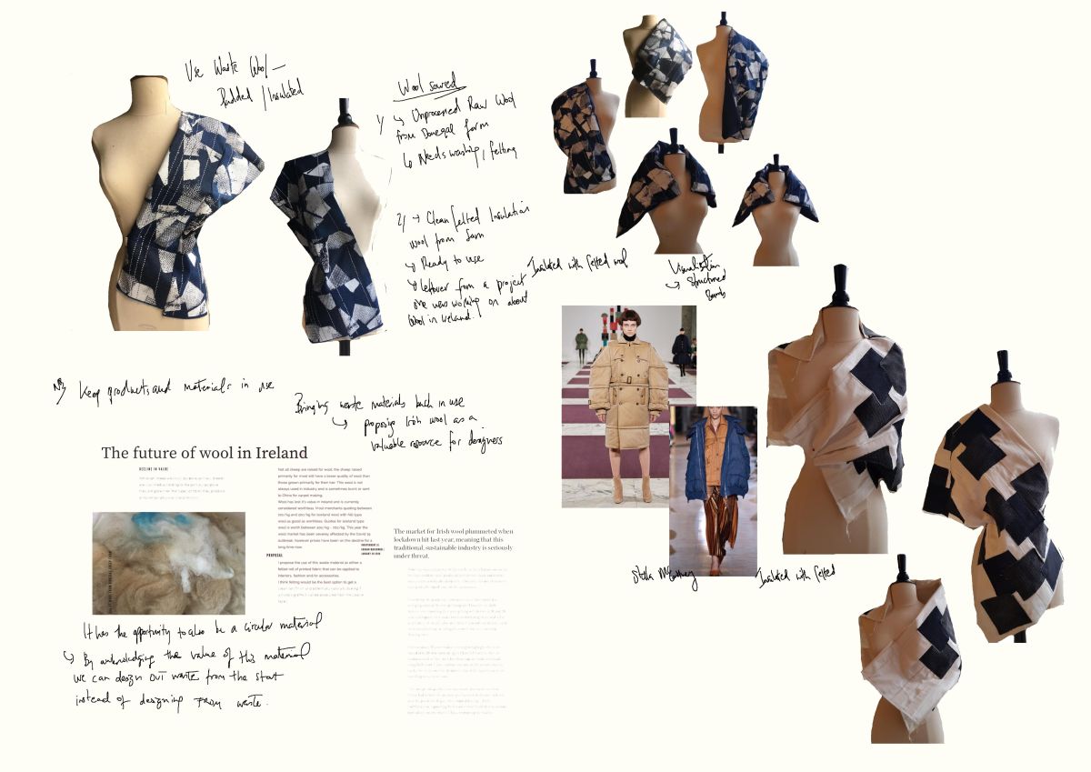 Waste Fabric & Wool. Making process