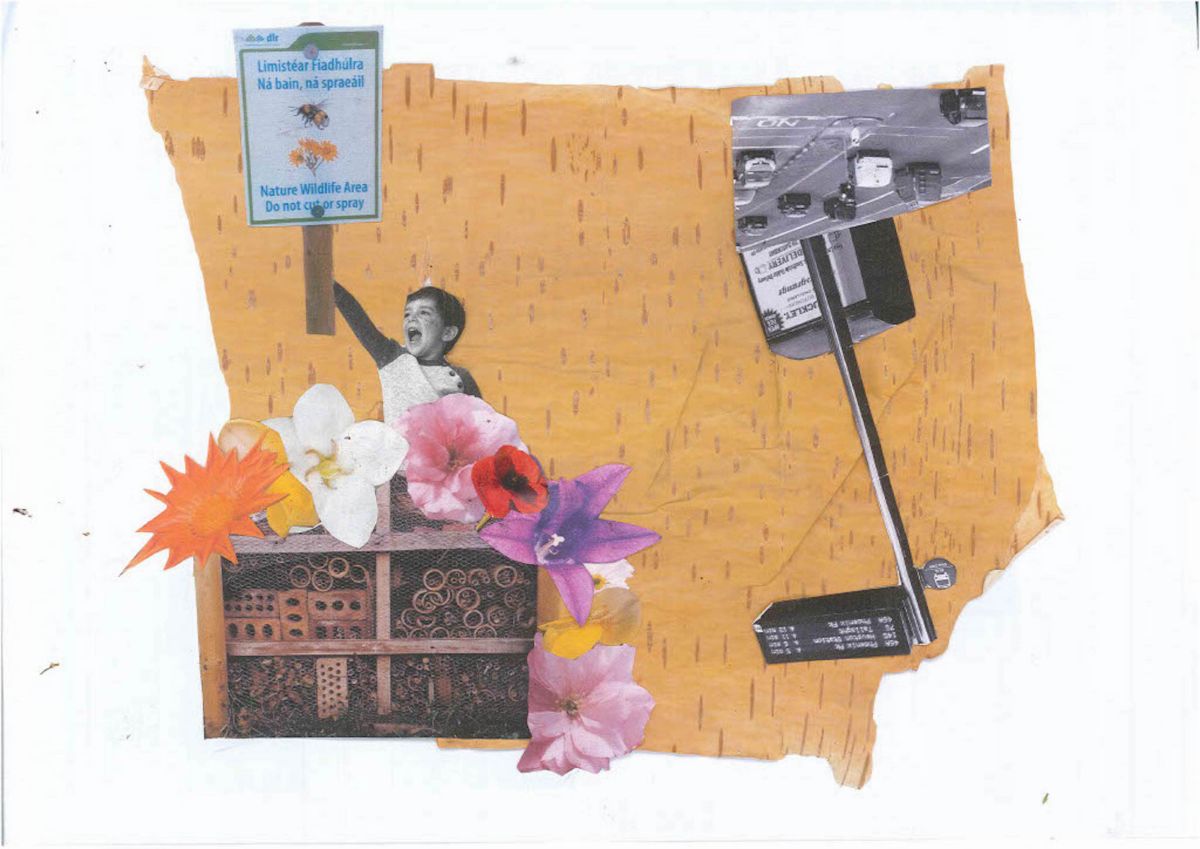 A student from Our Lady's Grove's response to the theme Sustainable Cities and Communities through collage