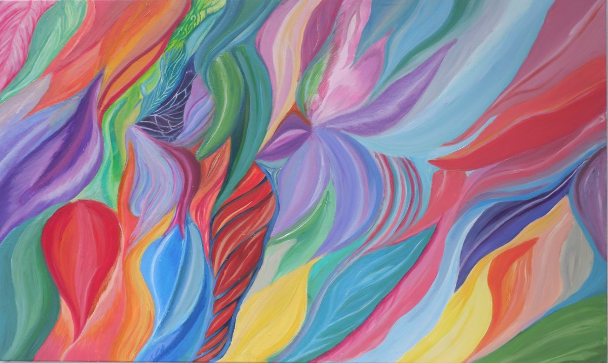 Blossom. Acrylic on canvas, 60 x 100cm
