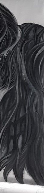 Natural Structure I. Charcoal on paper, 230 x 50cm