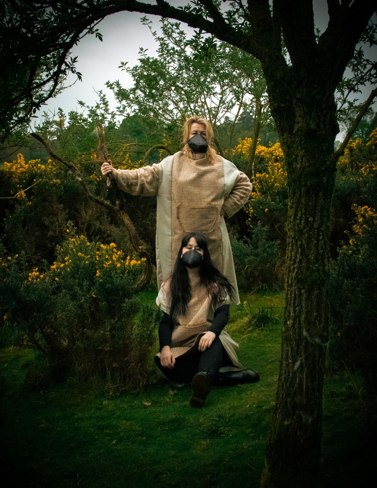 Mother/daughter amongst the furze bushes