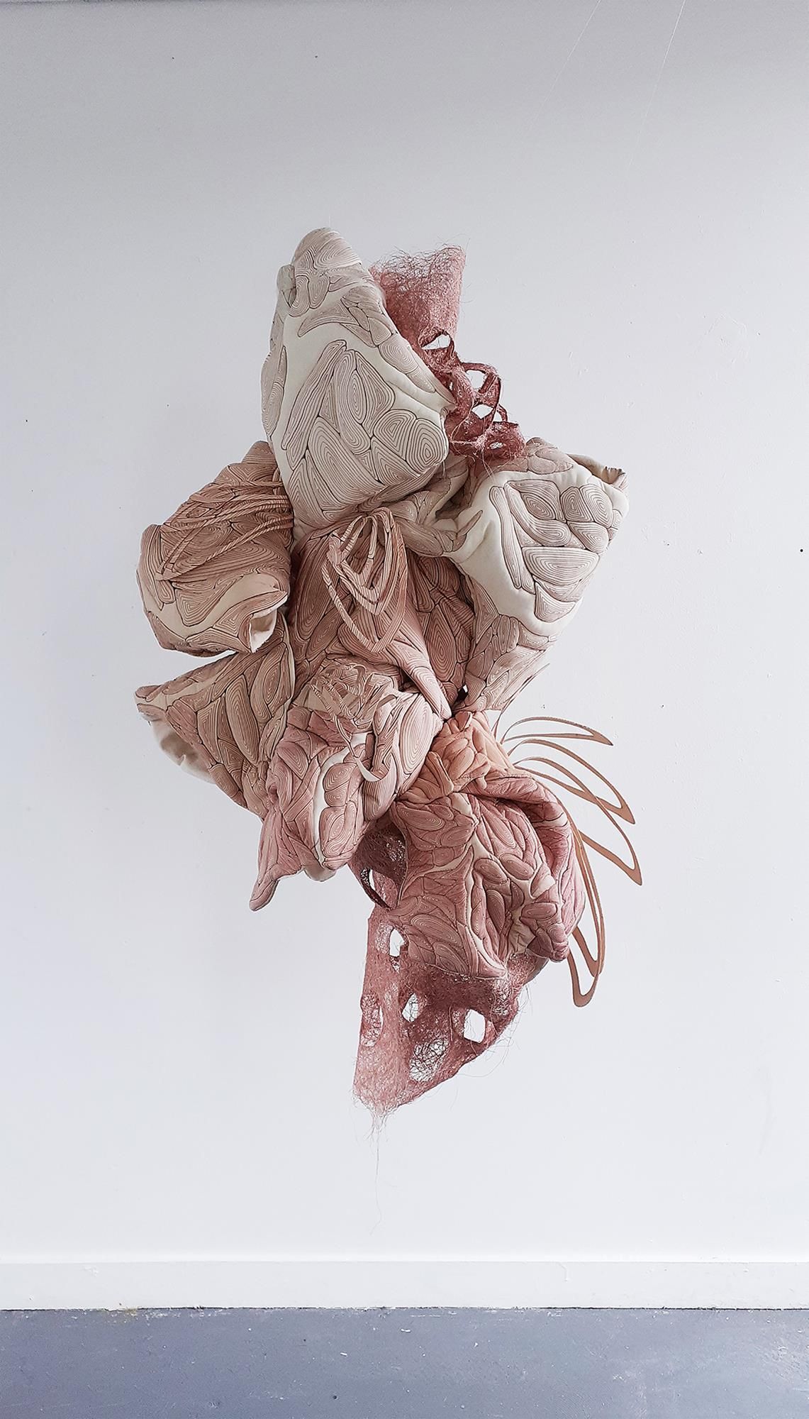 Textile sculpture on display (detail)