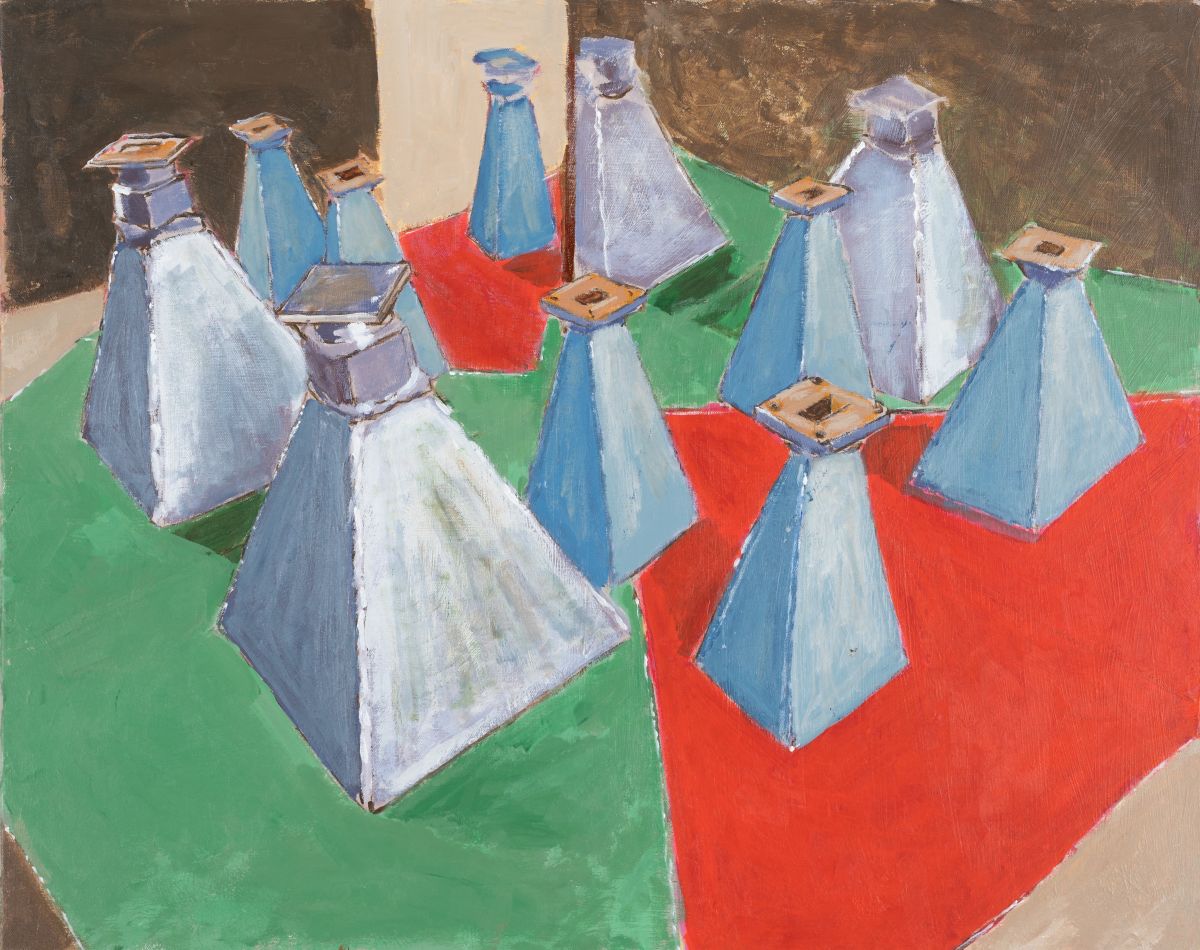Pyramids ad Infinitum. Acrylic on canvas, 61 x 76cm