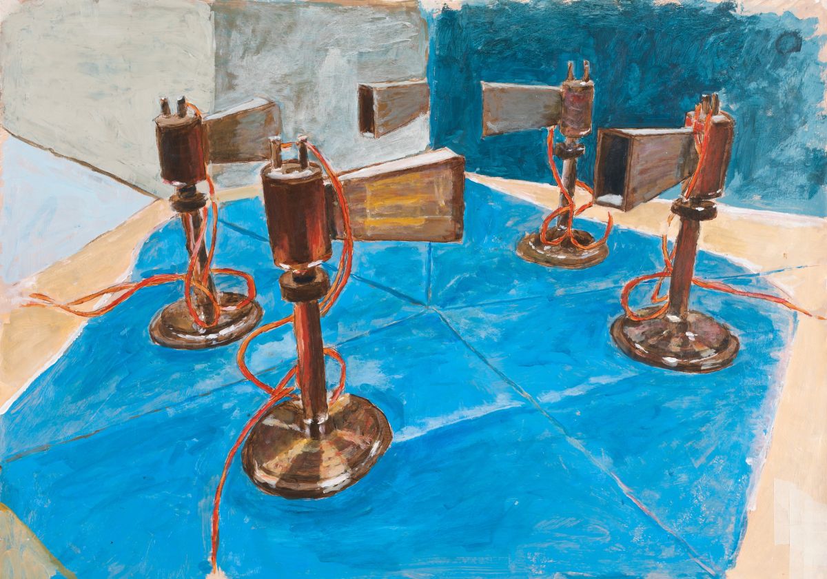 Old Laboratory Instruments. Acrylic on paper, 60 x 84cm