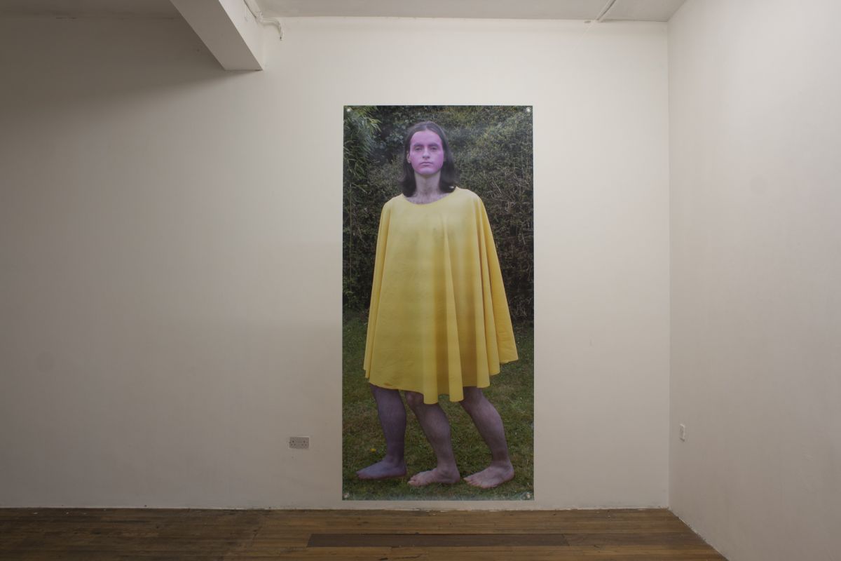 Triskele banner piece, installation view, Pallas Projects
