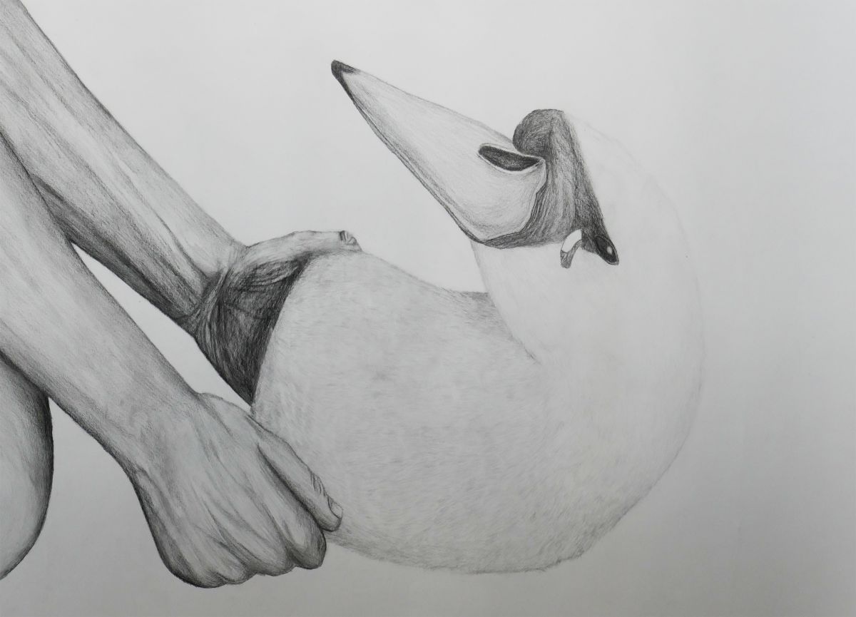 Man Holding a Swan Mask (detail)