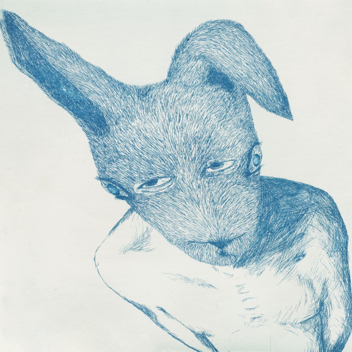 Man in a Rabbit Mask (Blue)