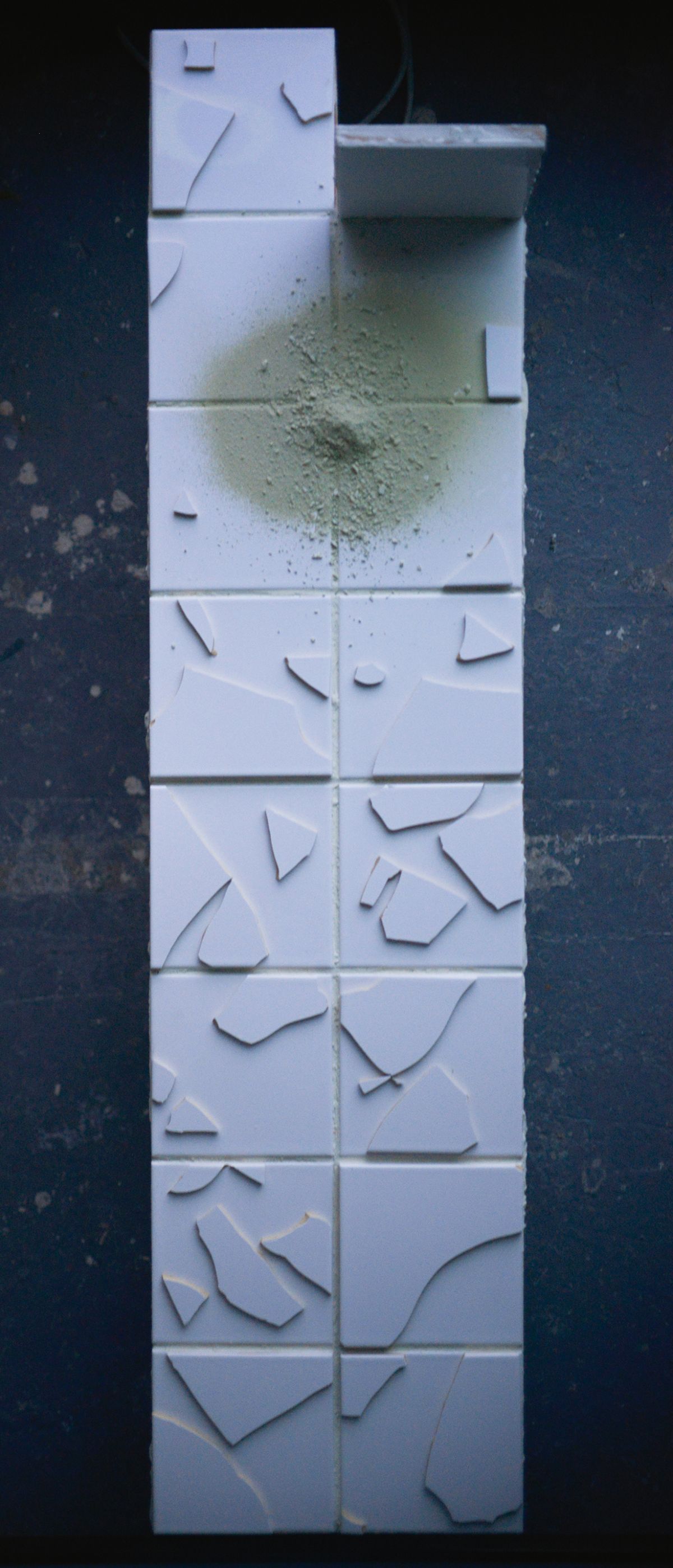 Bird's eye view of a tile installation