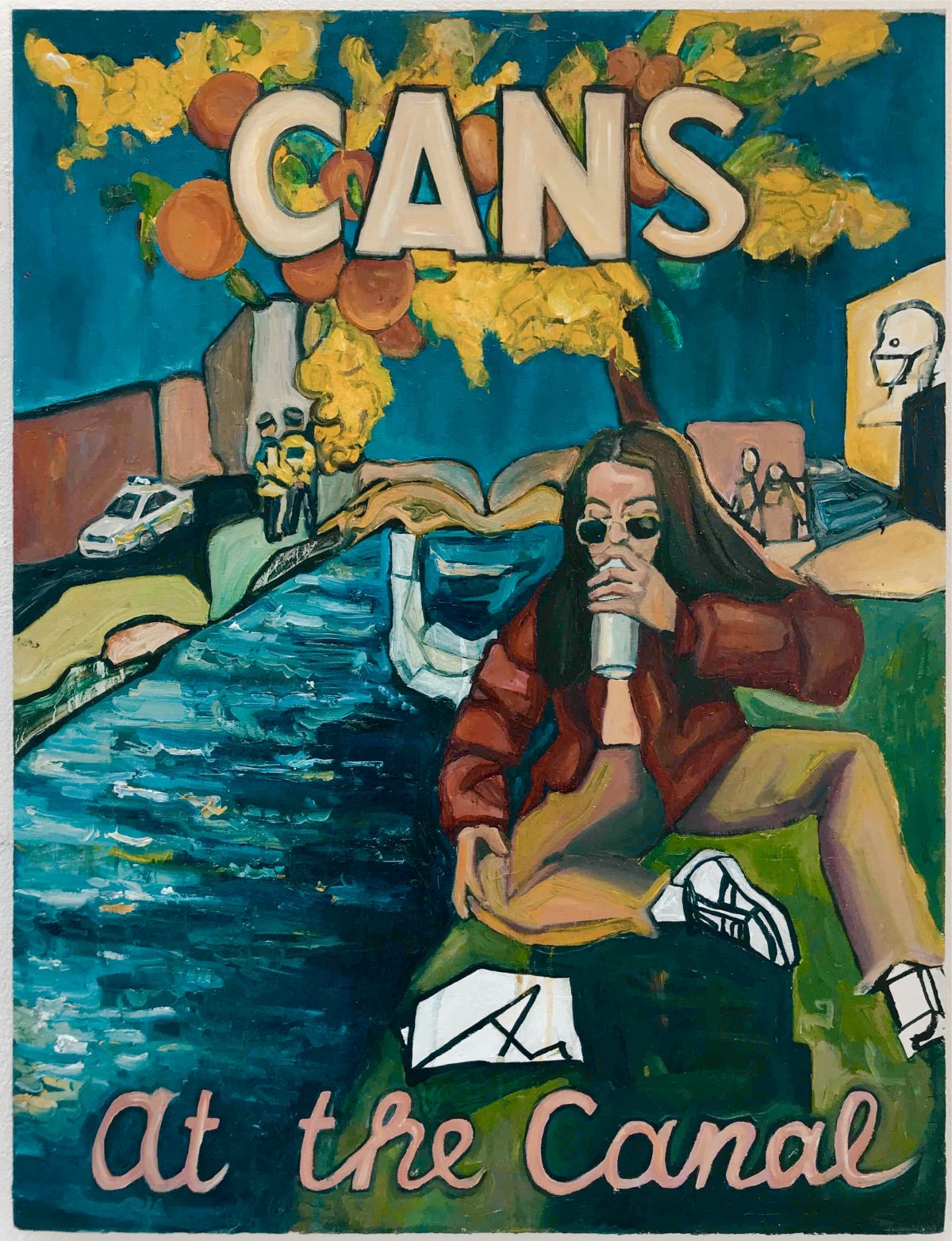 Cans aux Canal. Oil on wooden board, 80 x 60cm