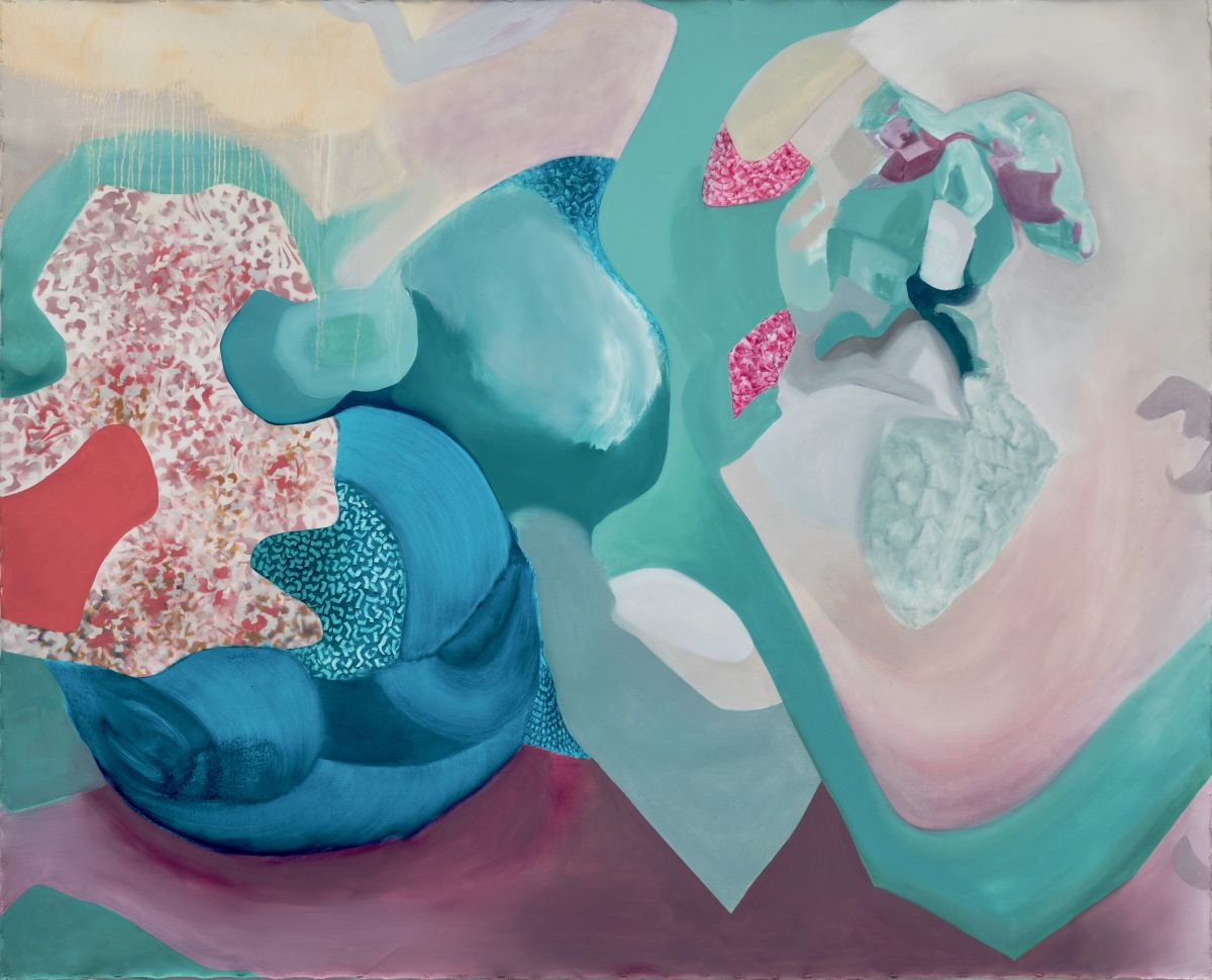 Multiple Interpretations. Oils and spray paint on primed canvas, 160 x 200cm