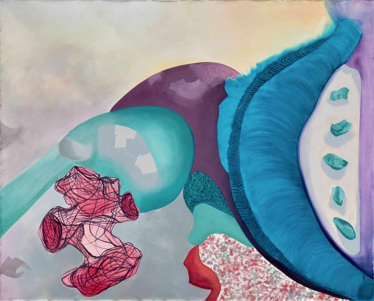 Multiple Interpretations II, Oils and spray paint on primed canvas, 160 x 200cm