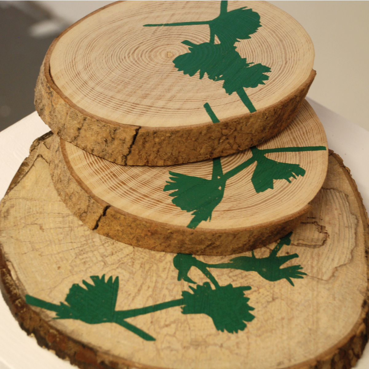 From one to another. Screenprint on three splices of wood