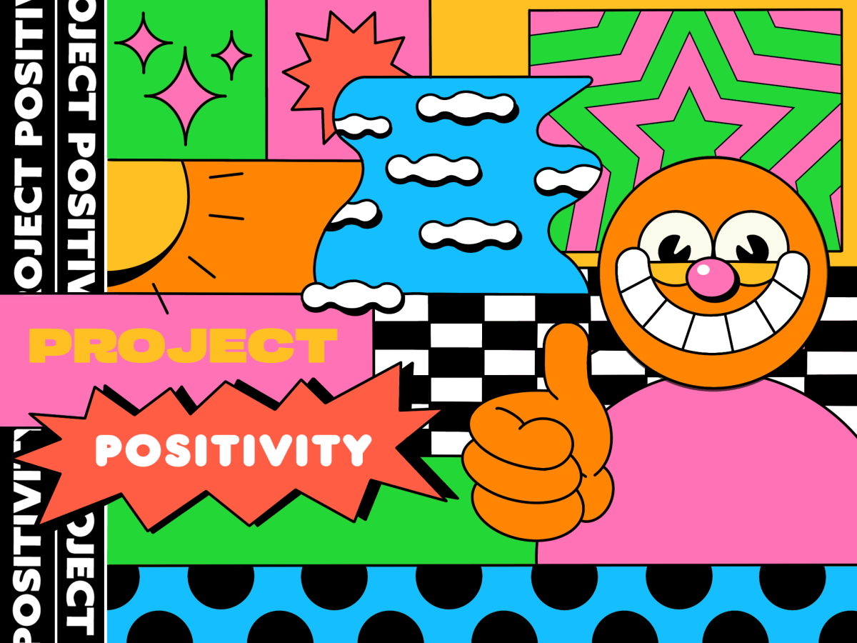 Project Positivity. Website landing page (link: https://readymag.com/u2159778362/2675123/ text: click here)
