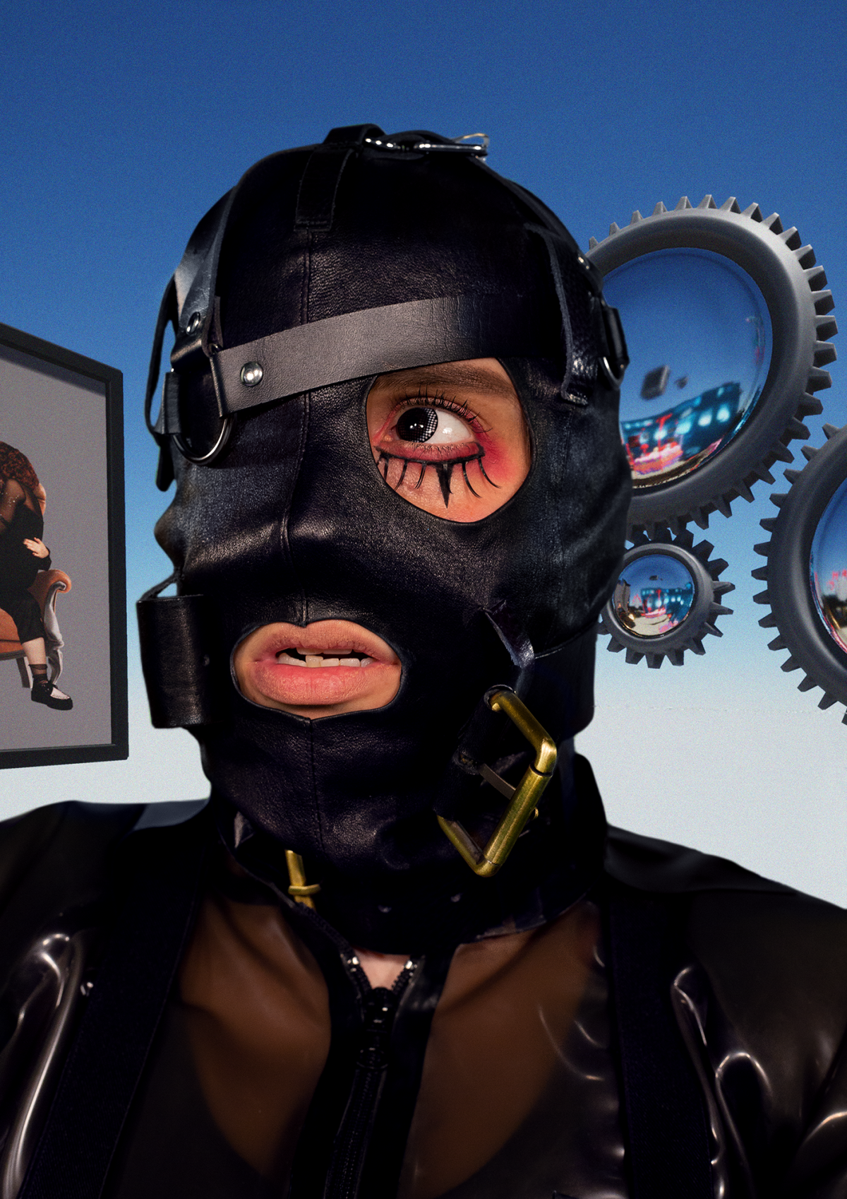 Junior, 2021. Digital photographic self portrait as Junior with a 3D virtual background made in Unreal Engine. Photo by Magda Kaczmarska