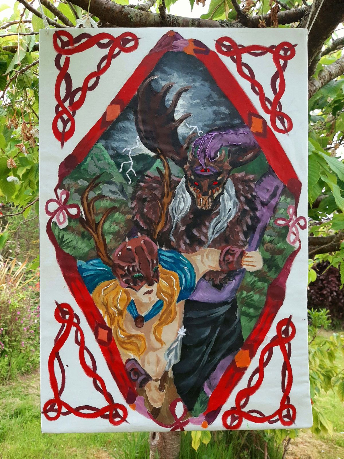 Balor and Lugh. Tapestry