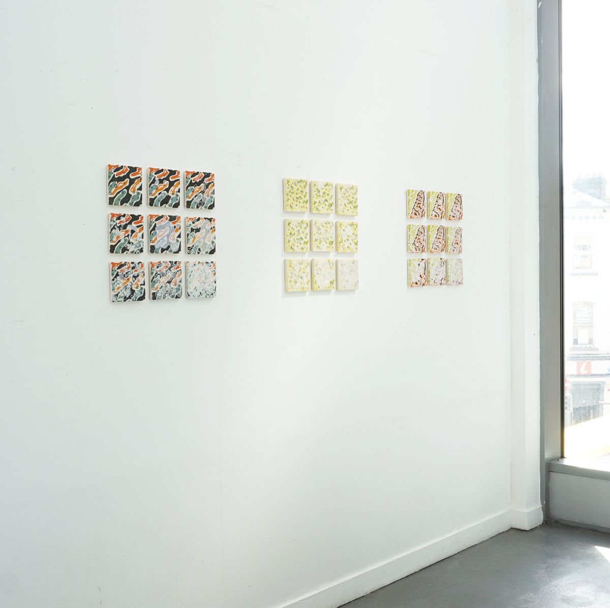 Finished works displayed together