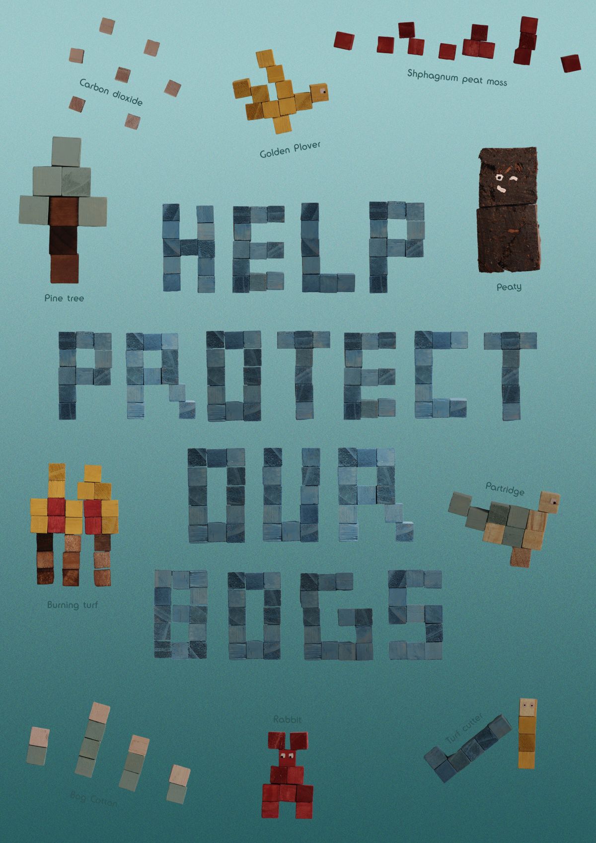 Help Protect our Bogs. Poster design to accompany Peaty animation