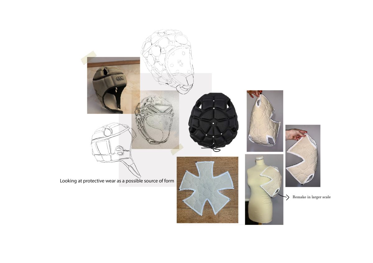 Looking at protective headgear as a source for form