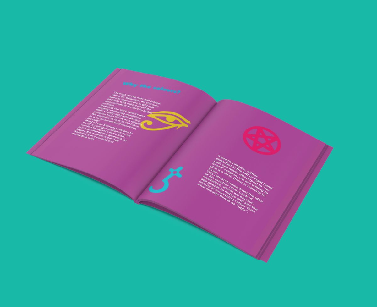 Satanism Rebranding. Zine spread