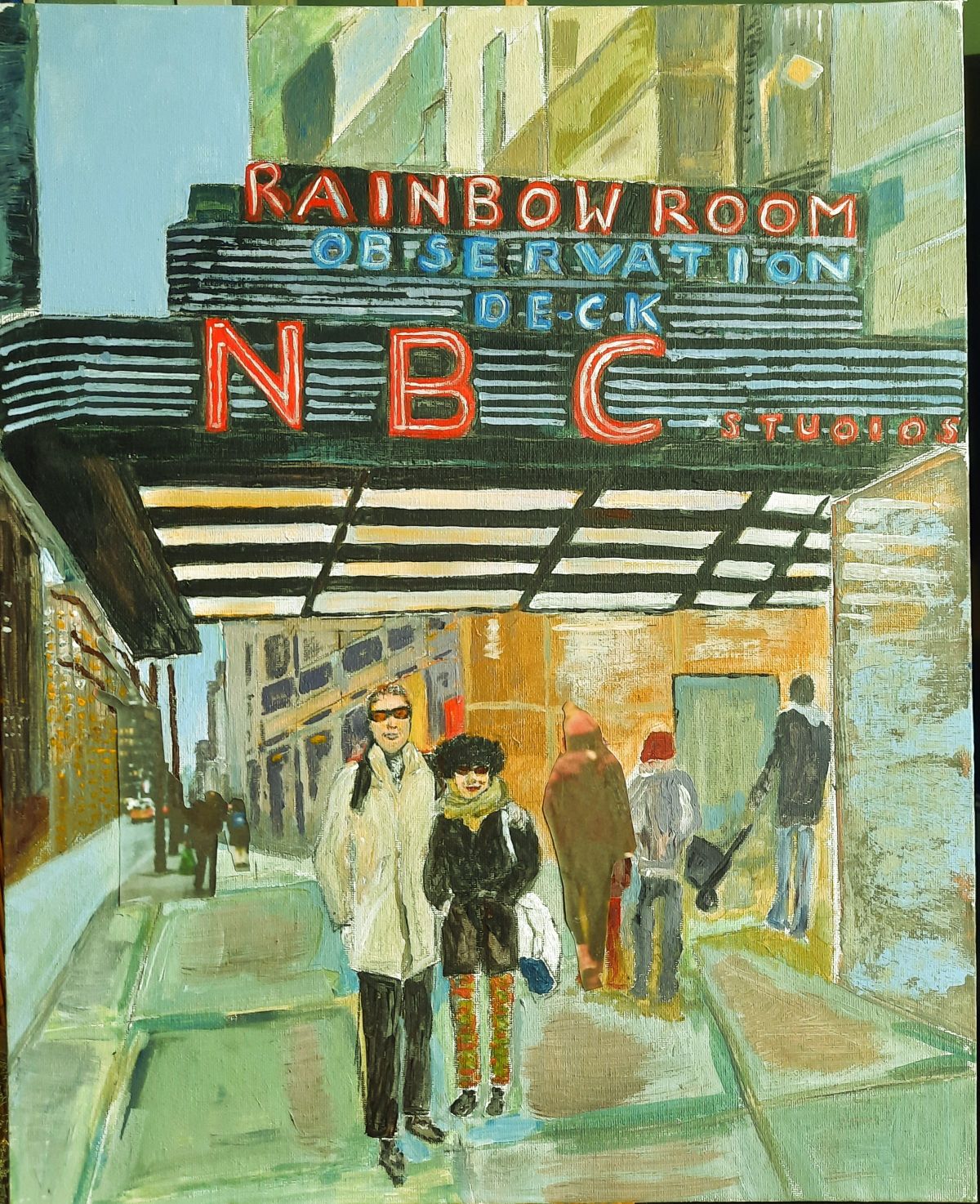 Us NBC NYC. Acrylic on canvas board, 40 x 50cm