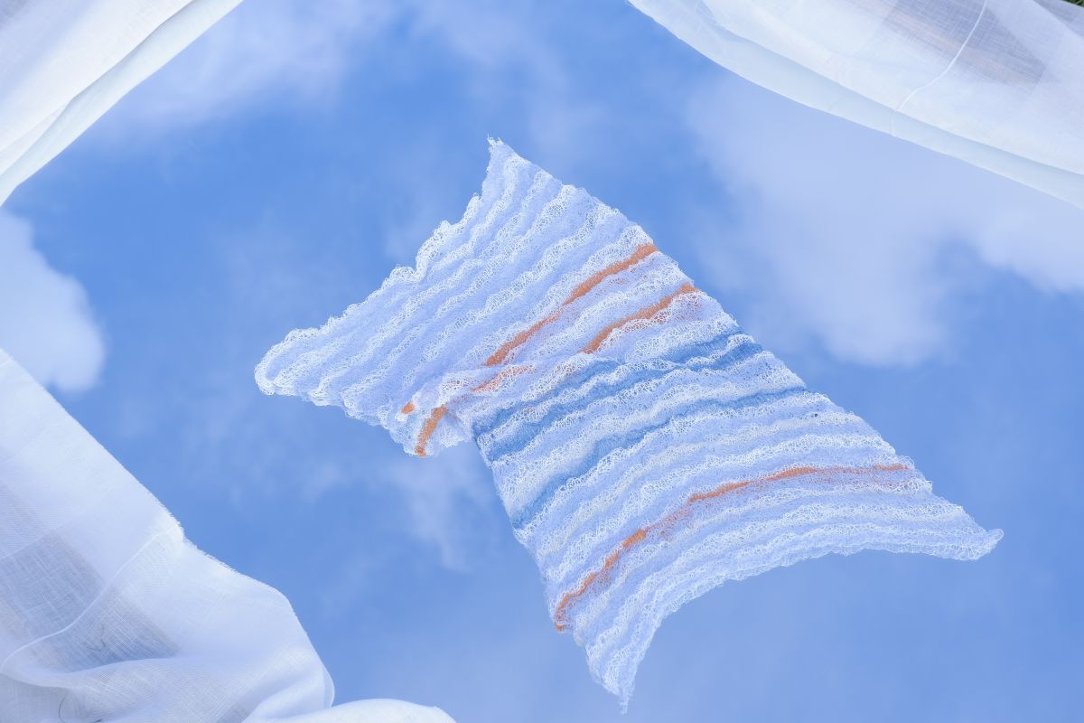 Stratocumulus Cloud Association. Single bed machine knit with subtle tucks for each row – 480 rows in total