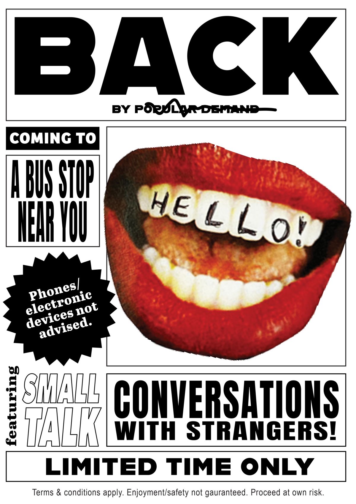 BACK by Popular Demand Poster: Conversations with Strangers
