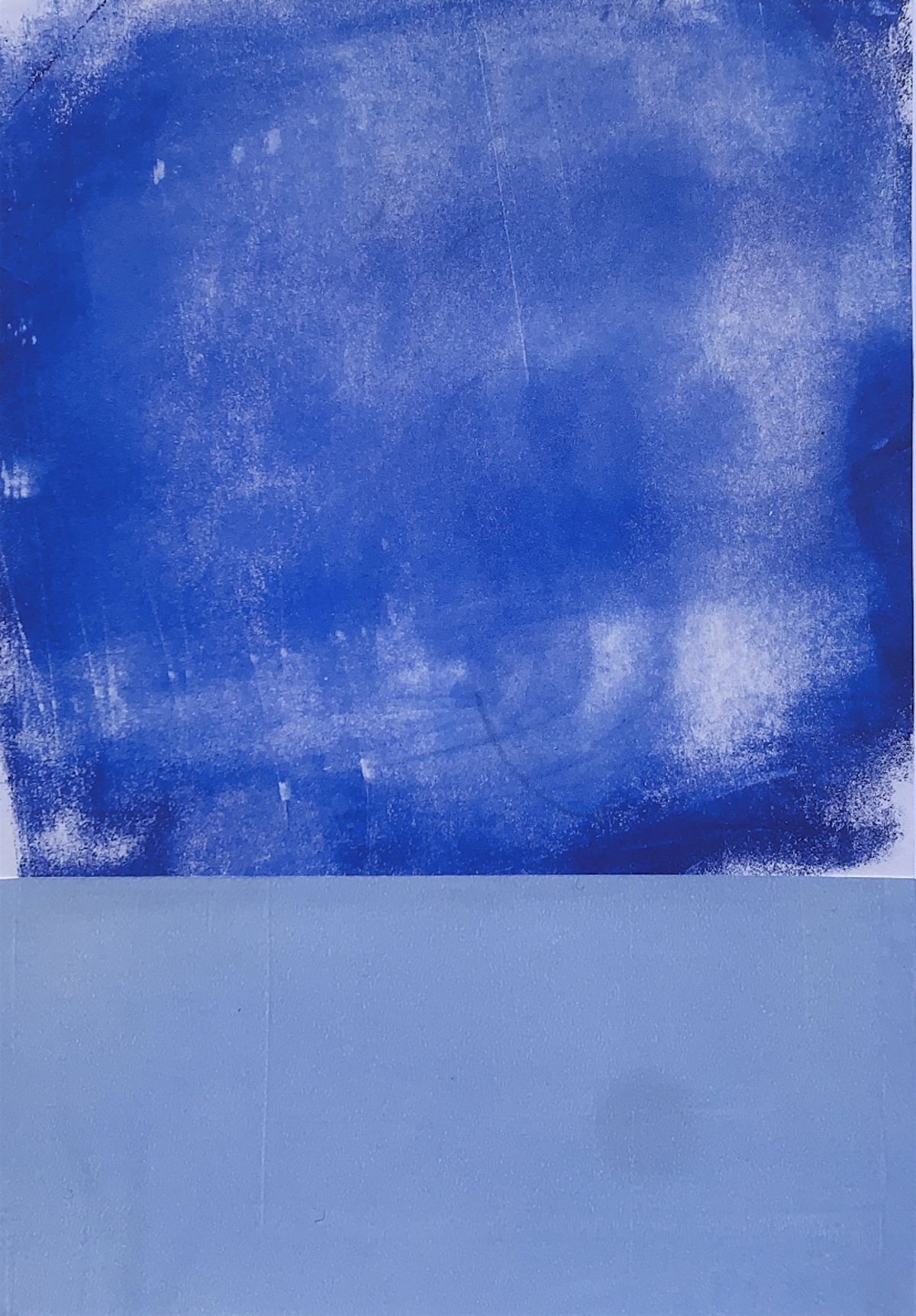 Untitled Mini, 2020, Linoprint collage on Fabriano, 15 x 21cm