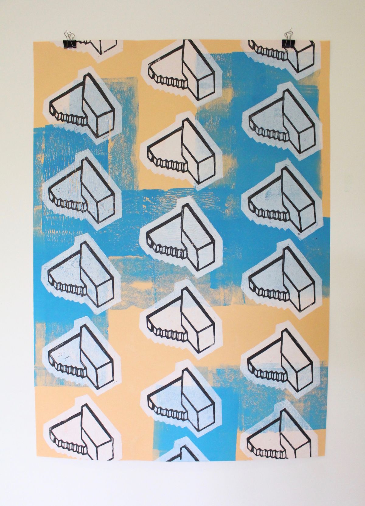 What's New I, 2020. Linoprint on Fabriano, 64 x 45cm
