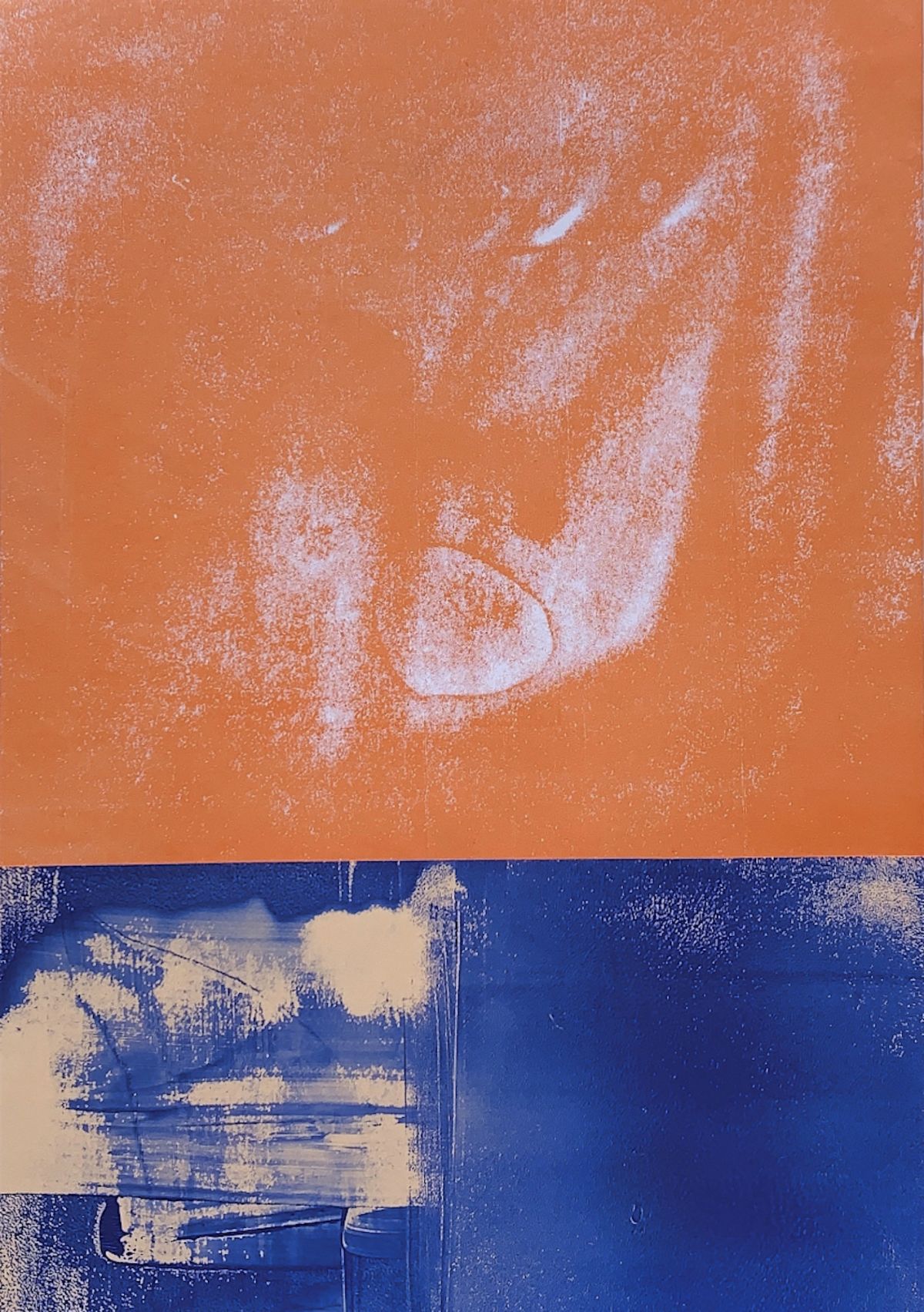 Untitled Mini, 2020. Linoprint collage on Fabriano, 15 x 21cm