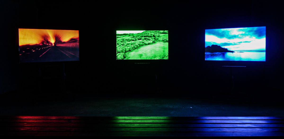 Still from installation, 1 second exposure