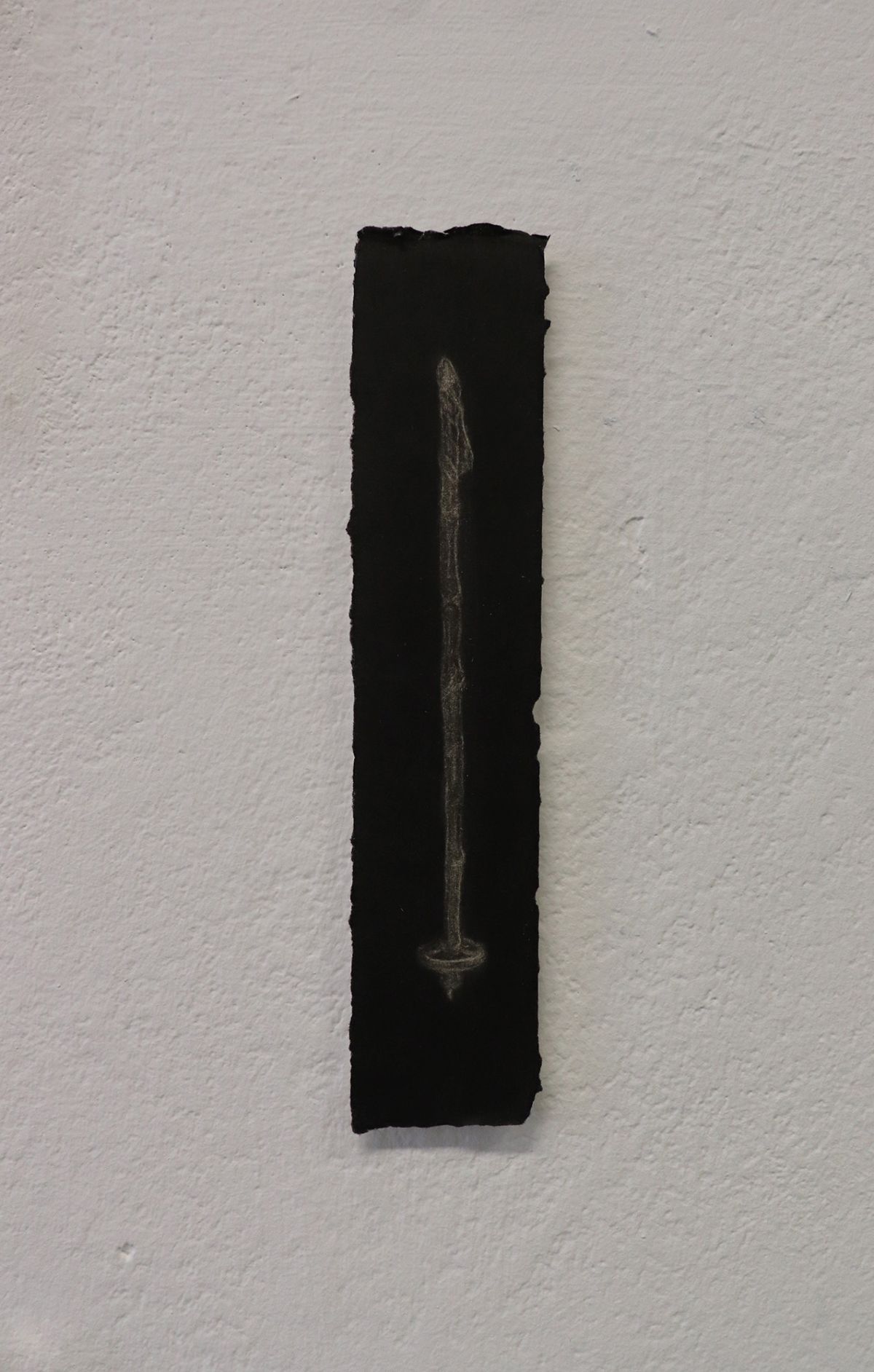 Ski-stick. Mezzotint, 15 x 3.5cm