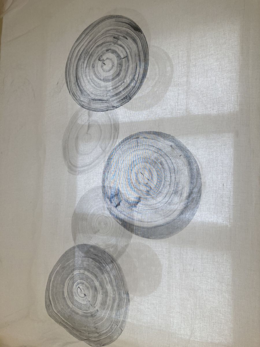 Monoprints on scrim