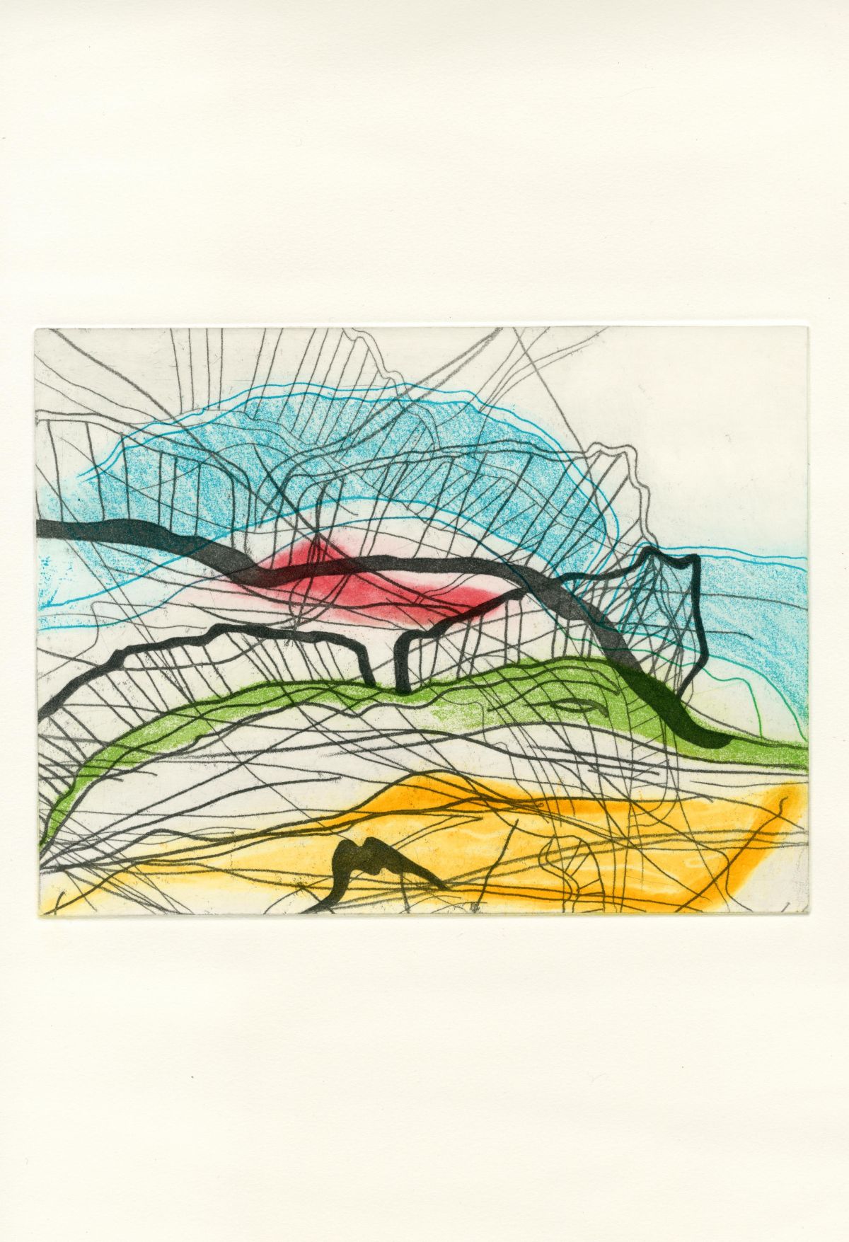Light Refractions #2, 2021. Intaglio etching, spitbite and aquatint on Sommerset Paper